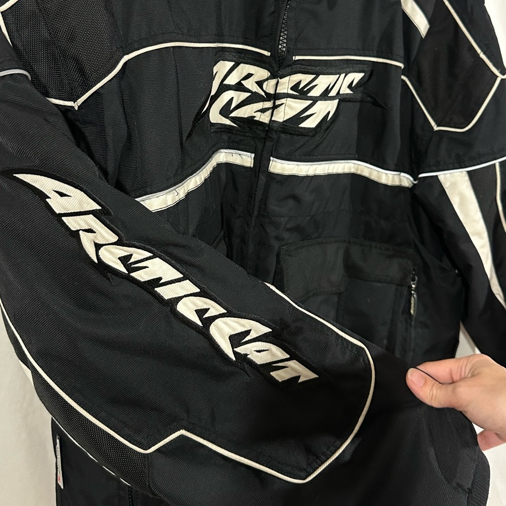 Arctic Cat Arcticwear Snowmobile Jacket XLT Men’s Black White Insulated - Picture 5 of 6